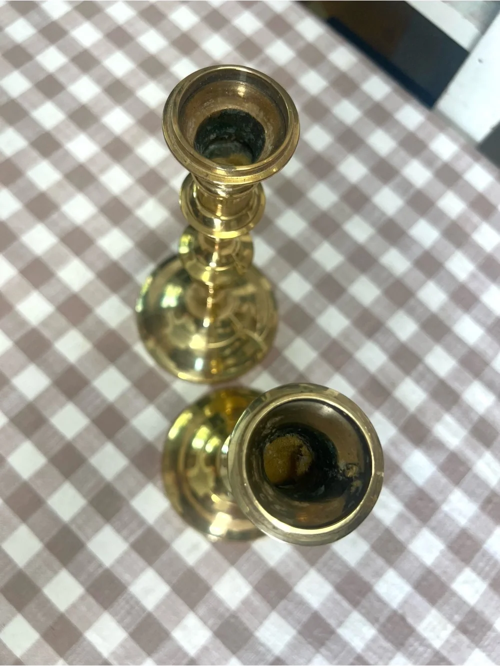 Vintage brass candlestick holders decor